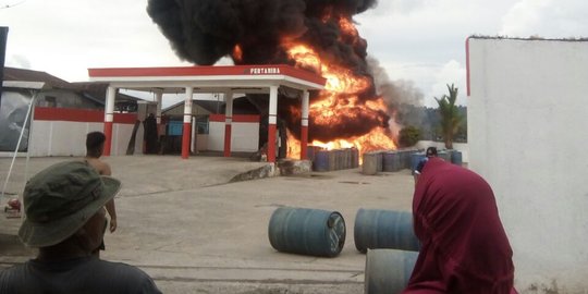Stasiun agen BBM di Malinau terbakar, 1 orang terluka