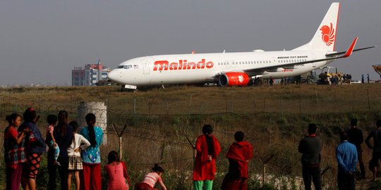 Tergelincir di Nepal, Malindo Air jadi tontonan warga