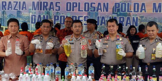 Ini 39.834 botol Miras oplosan hasil operasi Polda Metro selama 3 minggu