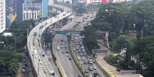 Lintasi tol JORR, ini penampakan jalur layang MRT dari udara