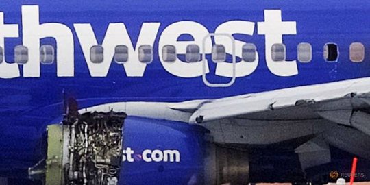 Mesin meledak, penumpang Southwest Airlines dapat kompensasi Rp 69,2 juta