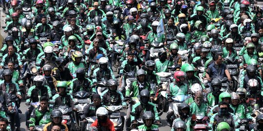 7000 Personel kepolisian dikerahkan kawal demo ojek online di depan Gedung DPR