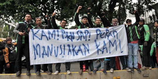 Driver ojek online sweeping pengemudi masih beroperasi ikut demo di DPR