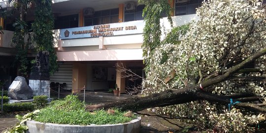 Pohon-pohon di kampus STPMD Yogyakarta tumbang disapu puting beliung