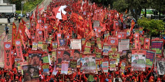 Buruh sebut polisi keberatan Bundaran HI dilalui saat May Day