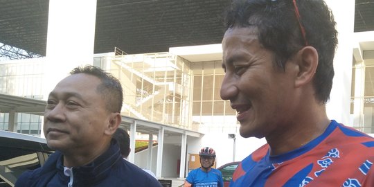 Sandiaga dan Zulkifli Hasan lari pagi bareng di GBK