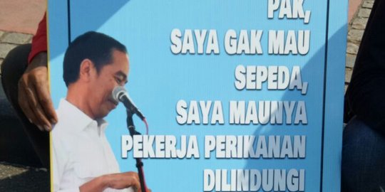 Uniknya cara buruh perikanan sampaikan tuntutan ke Jokowi agar diperhatikan