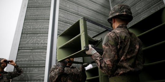 Pengeras suara propaganda di perbatasan Korsel-Korut dilepas