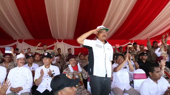 gus ipul di apel kader dan pengukuhan divisi raden wijaya 6000 laskar pandu garuda jawa timur di pasuruan