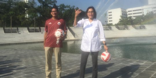 Menkeu Sri Mulyani terkagum-kagum lihat hasil revitalisasi Lapangan Banteng