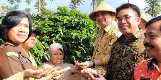 Hadiri panen raya di Temanggung, Airlangga ingin kopi nasional lebih mendunia