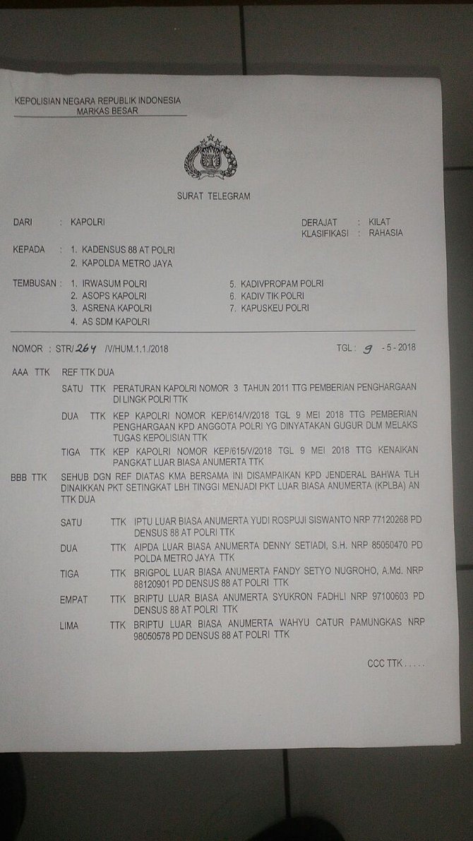 daftar 5 anggota polisi gugur kerusuhan mako brimob