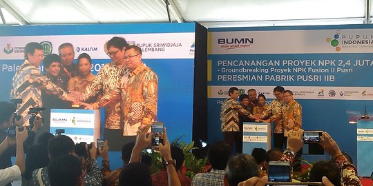 Dukung ketahanan pangan, Menteri Rini resmikan pabrik pupuk di Palembang