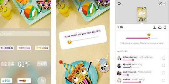 Instagram rilis stiker polling emoji slider, ini cara bikinnya