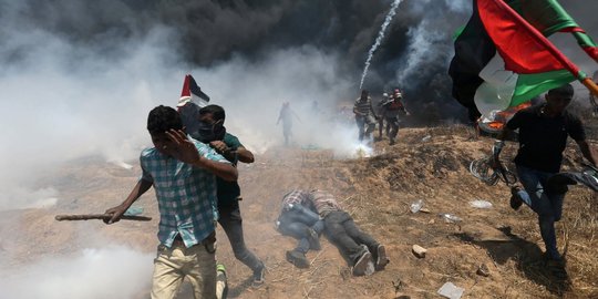 Protes pemindahan Dubes AS di Yerusalem, demonstran Palestina terus digempur ledakan