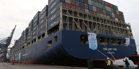 Ini kapal raksasa pengangkut barang ekspor Indonesia langsung ke AS