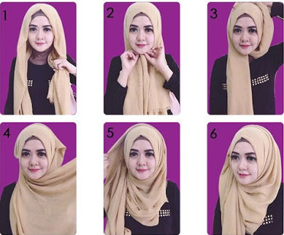 Cara Memakai Jilbab 2 Warna Untuk Kebaya