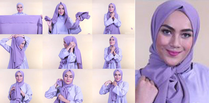Model Jilbab Pesta Untuk Wajah Bulat