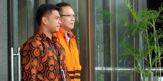 Dudy Jocom usai menjalani pemeriksaan di Gedung KPK