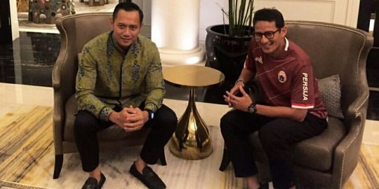 AHY mengaku bertemu Sandiaga Uno belum bicara soal koalisi