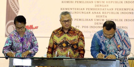 KPU teken kerja sama dengan Kementerian PPPA dan PT Pos Indonesia