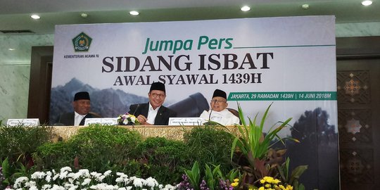 1 Syawal 1439 Hijriah jatuh pada 15 Juni 2018