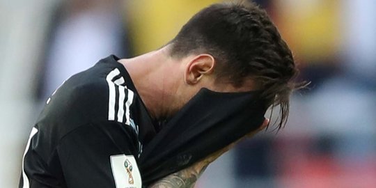 Ekspresi Messi saat gagal jadi eksekutor penalti Argentina