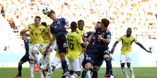 Menang 2-1, Jepang harus kerja keras lawan 10 pemain Kolombia