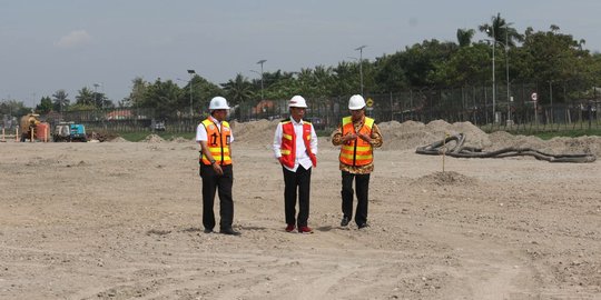 Jokowi tinjau proyek runway 3 Bandara Soekarno-Hatta