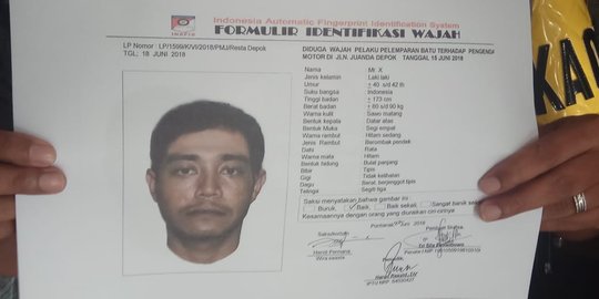 Ini sketsa wajah pelempar batu ke bocah 9 tahun di Depok