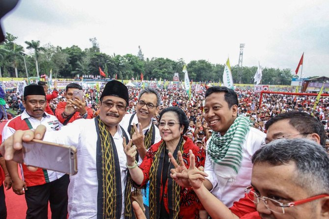 megawati hadiri kampanye akbar pilgub sumut 2018