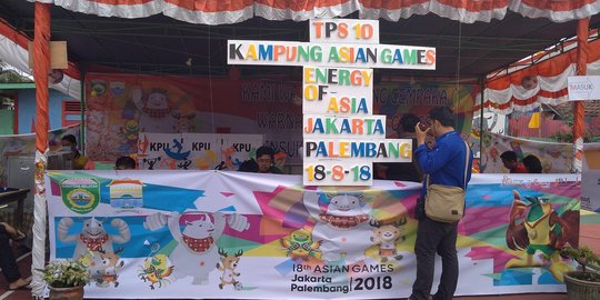 Warna-warni ala Asian Games TPS di Palembang buat tarik perhatian pemilih