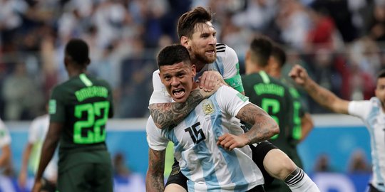 Perjuangan Messi dkk antarkan Argentina ke 16 besar