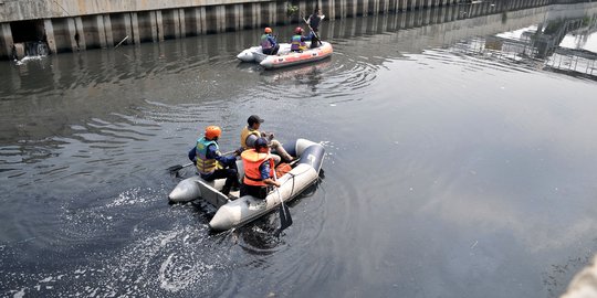 3 Ekor buaya berada di Kali Grogol sejak seminggu lalu