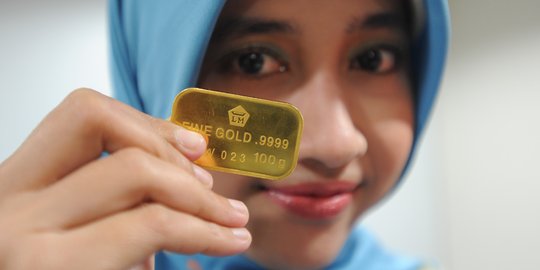 Harga emas hari ini turun Rp 5.000 menjadi Rp 644.000 per gram