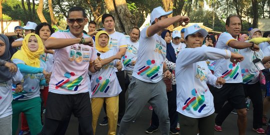 Hadiri HUT Antam, Sandiaga Uno ikut lari 5 kilometer