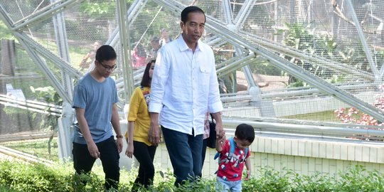Melihat keasyikan Jokowi jalan-jalan bersama cucu di TMII