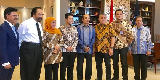 Khofifah dan Emil Dardak disambut Surya Paloh di markas NasDem