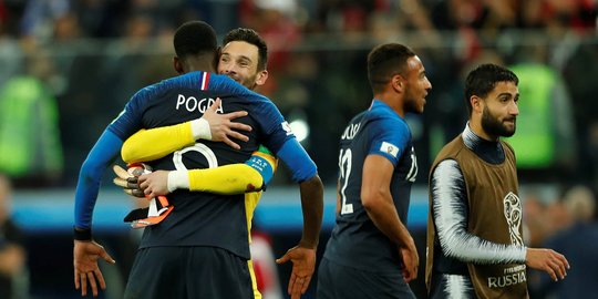 Kegembiraan skuad Prancis melaju ke final Piala Dunia 2018