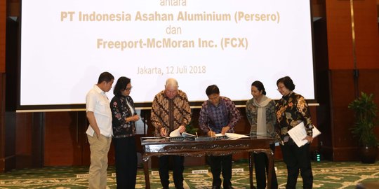 Disaksikan para menteri Jokowi, Inalum-Freeport sepakati pokok-pokok divestasi saham