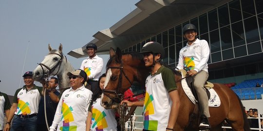 Tinjau venue Asian Games di Pulomas, Wagub Sandiaga & Mentan Amran berkuda bareng