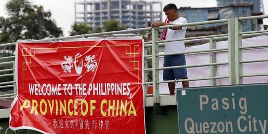 Warga Manila geger lantaran ada spanduk sebut Filipina sebagai provinsi China