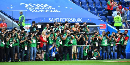 Perjuangan pewarta foto berburu momen terbaik Piala Dunia 2018