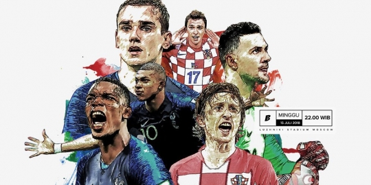 Final Piala Dunia 2018: Inilah susunan pemain Prancis vs Kroasia