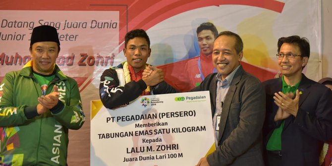 Pegadaian beri hadiah 1 Kg emas kepada Zohri  merdeka.com