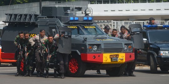 Aksi TNI-Polri dalam latihan pengamanan Asian Games 2018