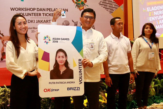 kartu identitas volunteer asian games terintegrasi brizzi