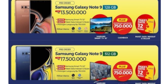 Harga Samsung Galaxy Note 9 di Indonesia terungkap, gratis Smart TV juga?