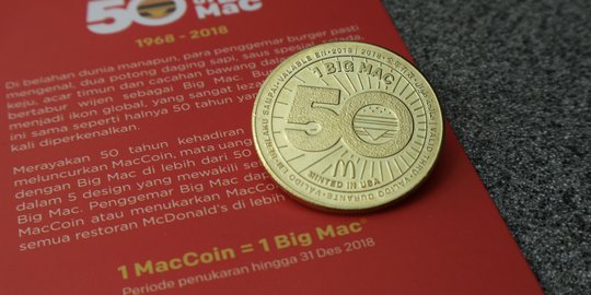 MacCoin, mata uang internasional pertama yang dapat ditukarkan khusus dengan burger