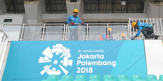 Jelang Asian Games, petugas PLN lakukan apel di Stadion Pakansari